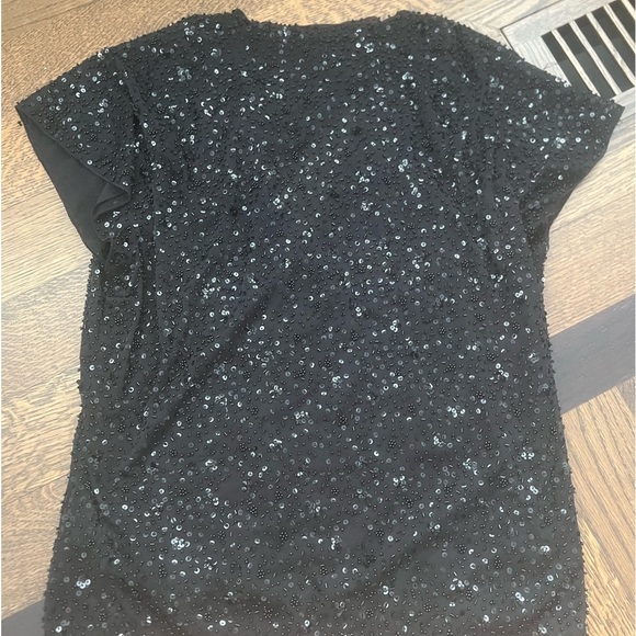 ESCADA Sequin Beaded embellished Short Sleeve Tie front Top Women’s size small - Picture 7 of 10